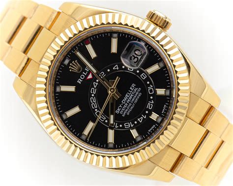 rolex sky dweller gold rubber strap|rolex sky dweller gold.